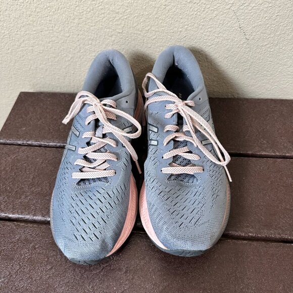 ASICS Gel Kayano 27 Size 8.5 Running Athletic Shoes Grey with Pink - Picture 8 of 11